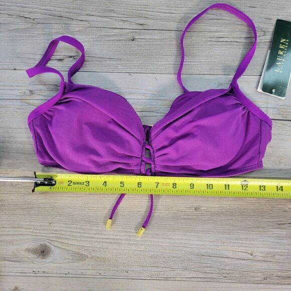 Lauren Ralph Lauren Layered Bikini Top Sz 10 - Picture 10 of 11